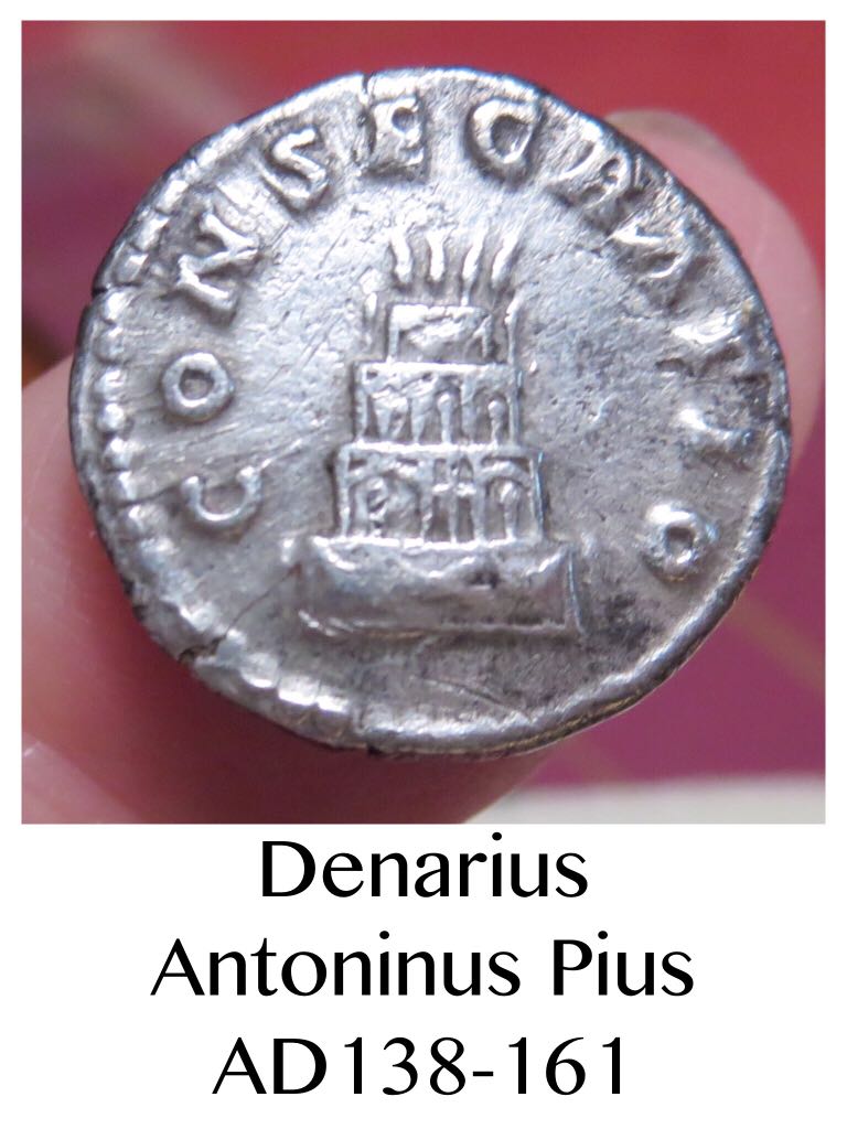 Denarius of Marcus Aurelius. Showing Antoninus Pius  coin collectible - Main Image 2