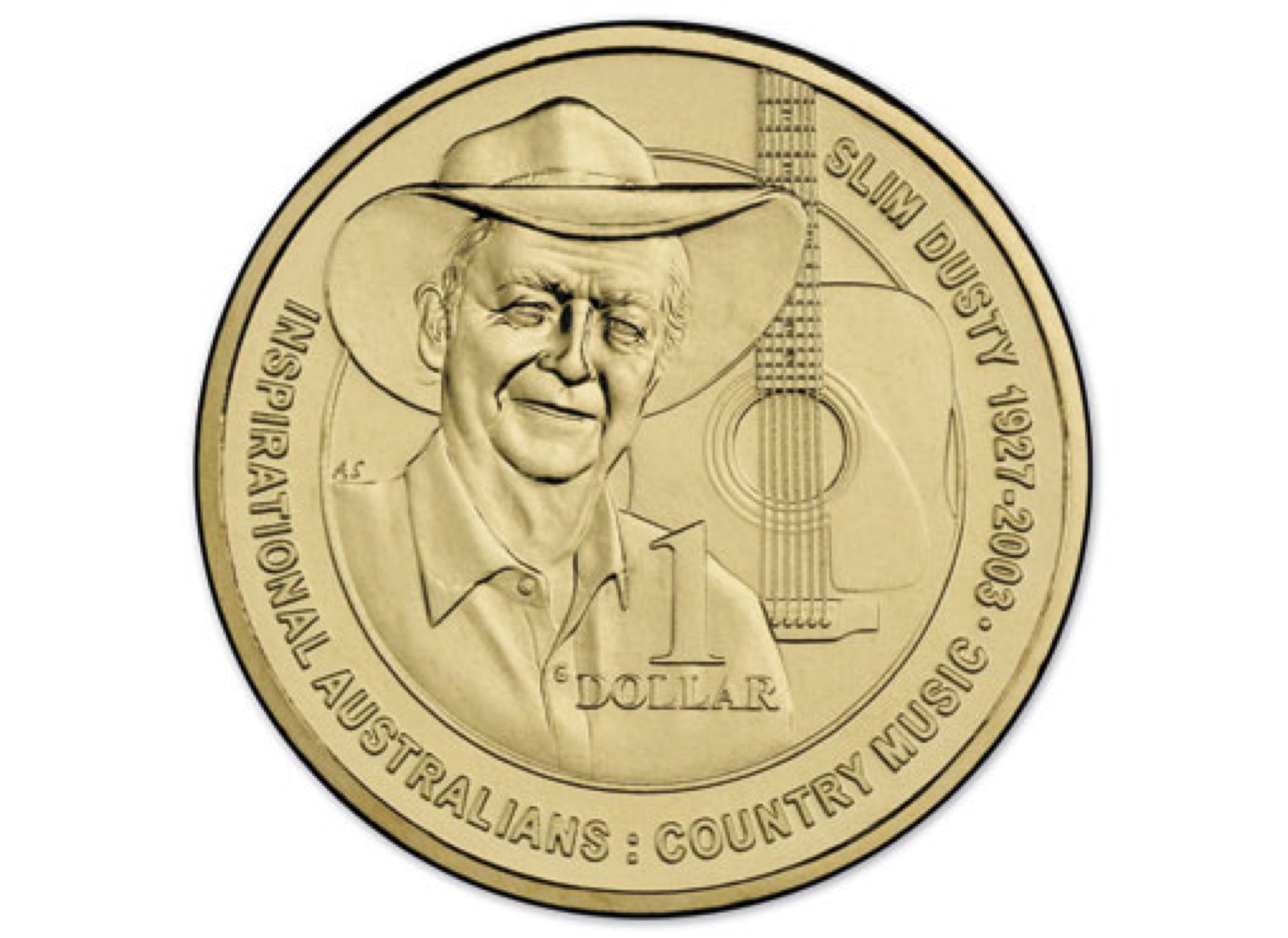 2013 $1 Uncirculated Coin Inspirational Australians - Slim Dusty  coin collectible [Barcode 9314683102816] - Main Image 2