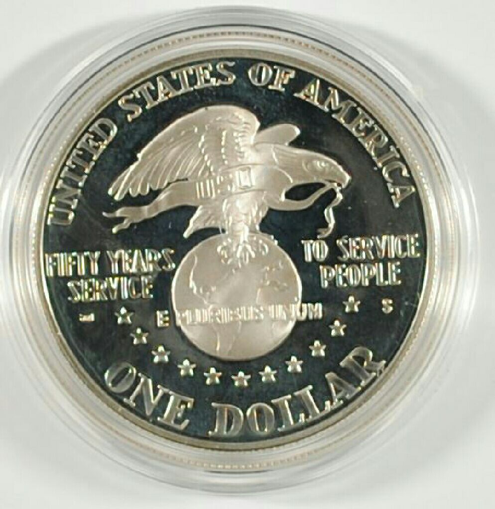 Commemorative USO Silver Dollar 1991  coin collectible - Main Image 2