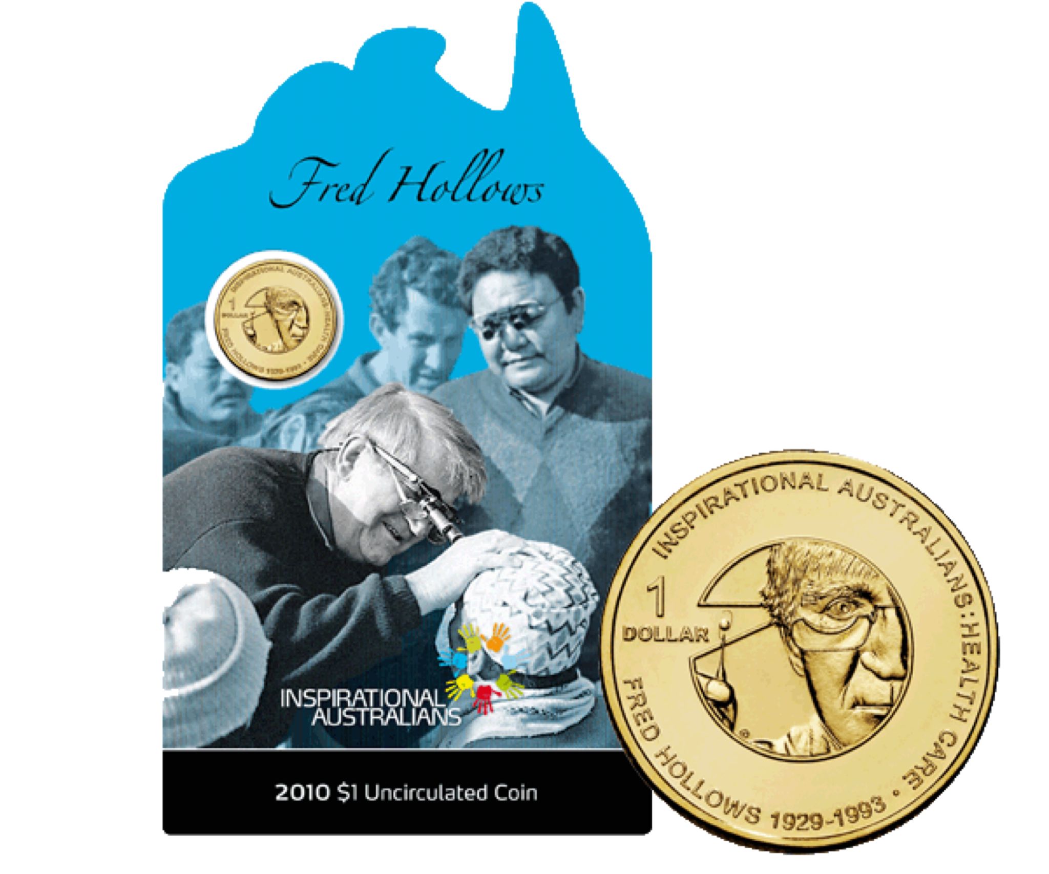 2010 $1 Uncirculated Inspirational Australians - Fred Hollows  coin collectible [Barcode 9314688034167] - Main Image 1
