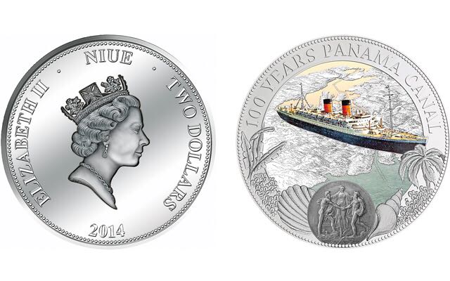 2014 $2 100 Years Panama Canal  coin collectible - Main Image 2