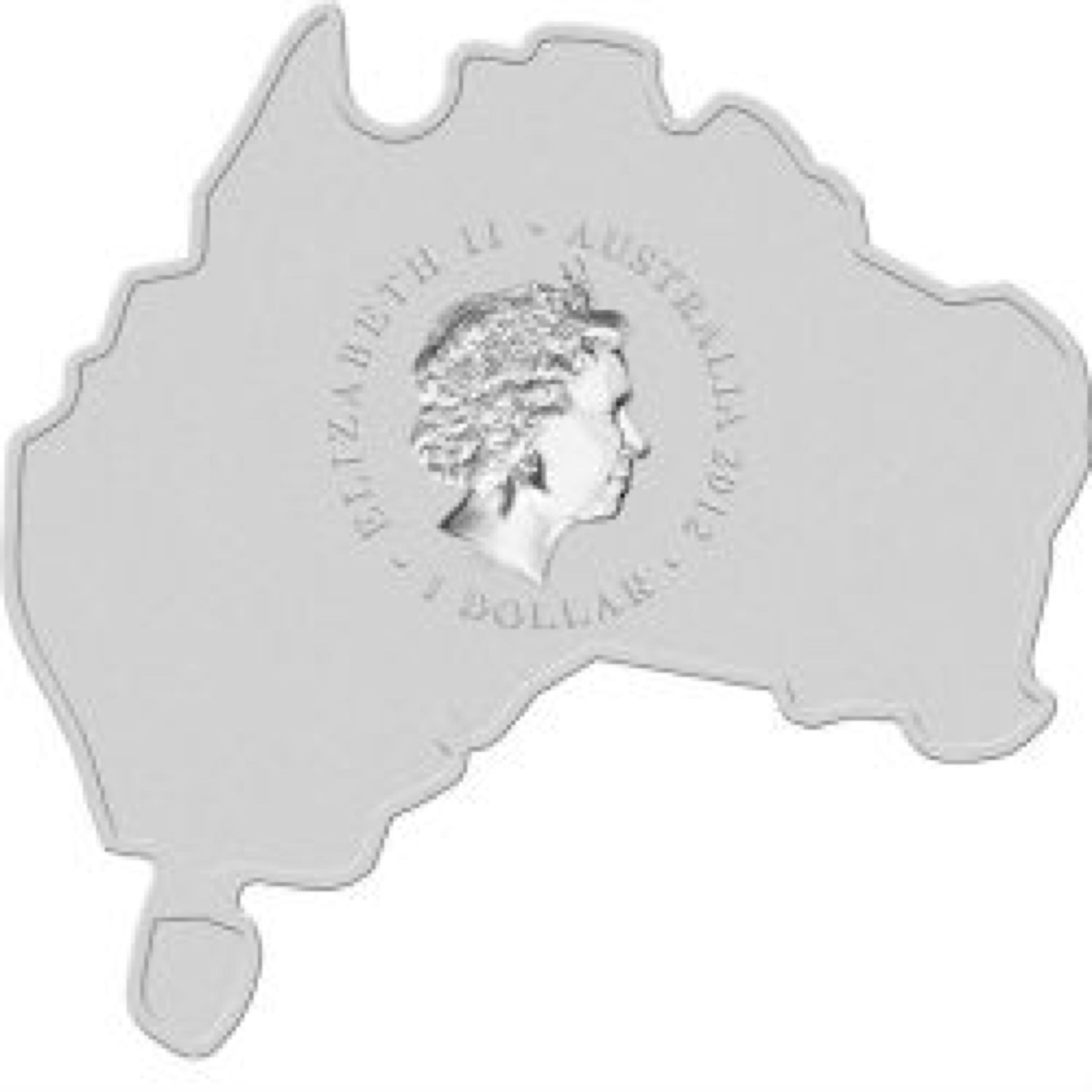 2012 Kookaburra 1oz Map Shape  coin collectible [Barcode 9327025022284] - Main Image 2