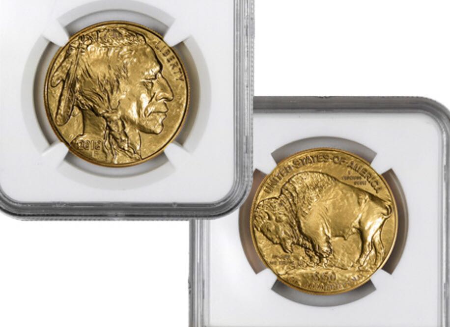 2013 $50 Gold Buffalo MS70 100th Anniversary  coin collectible - Main Image 2