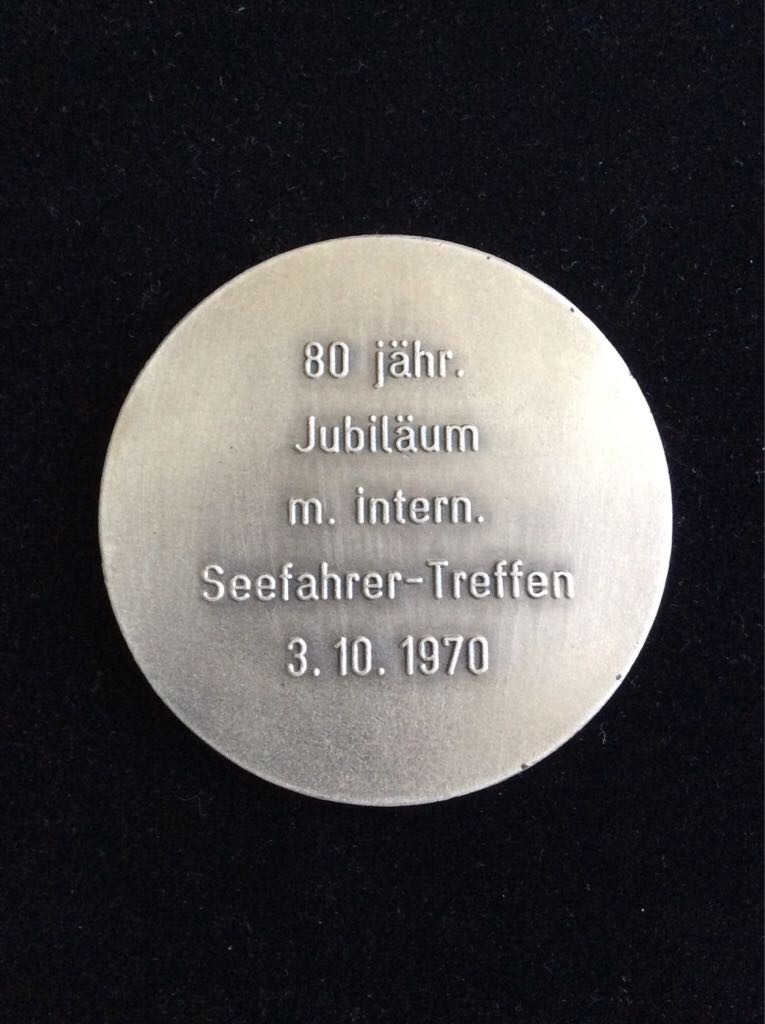 German Navy 80th Anniversary M K Treue Nurnberg 1890 - 1970  coin collectible - Main Image 2