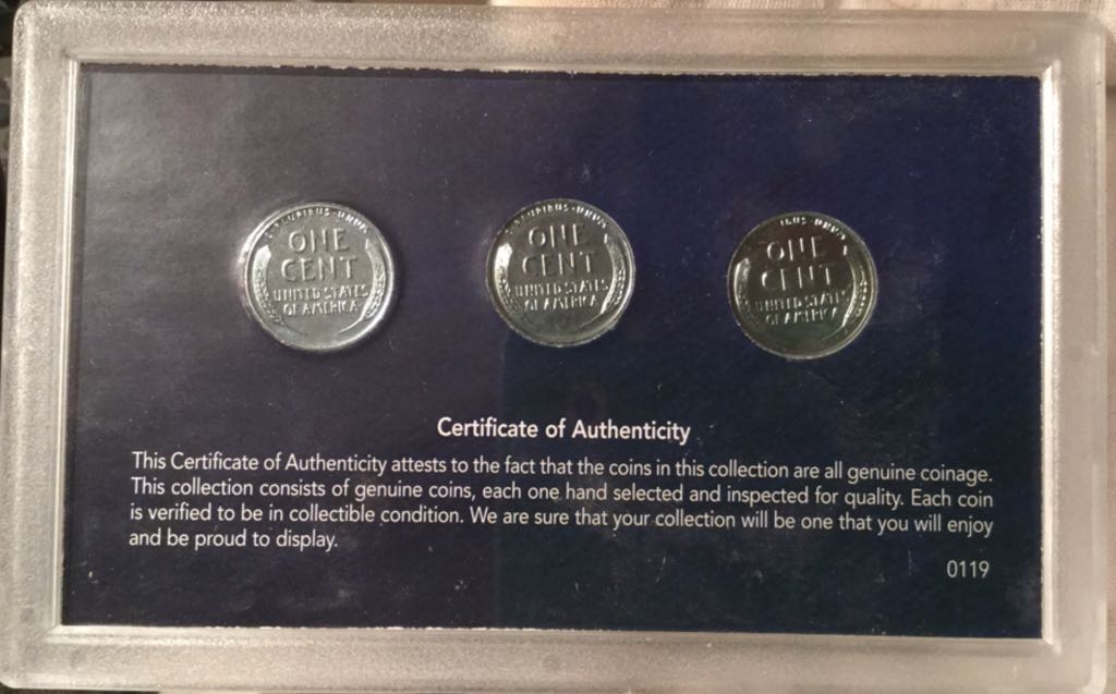 Complete 1943 Steel Penny Mint Mark Collection  coin collectible - Main Image 2