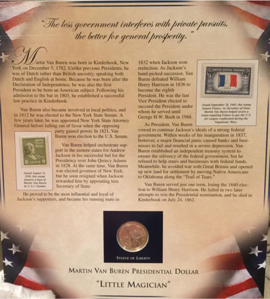 United States Presidents Coin Collection-1837-1841 Martin Van Buren  coin collectible - Main Image 2