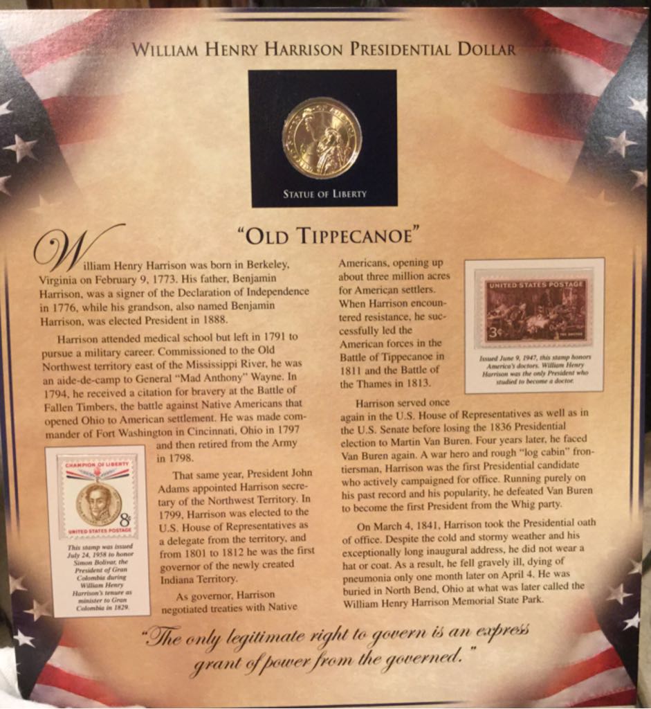 United States Presidents Coin Collection-1841 William Henry Harrison  coin collectible - Main Image 2