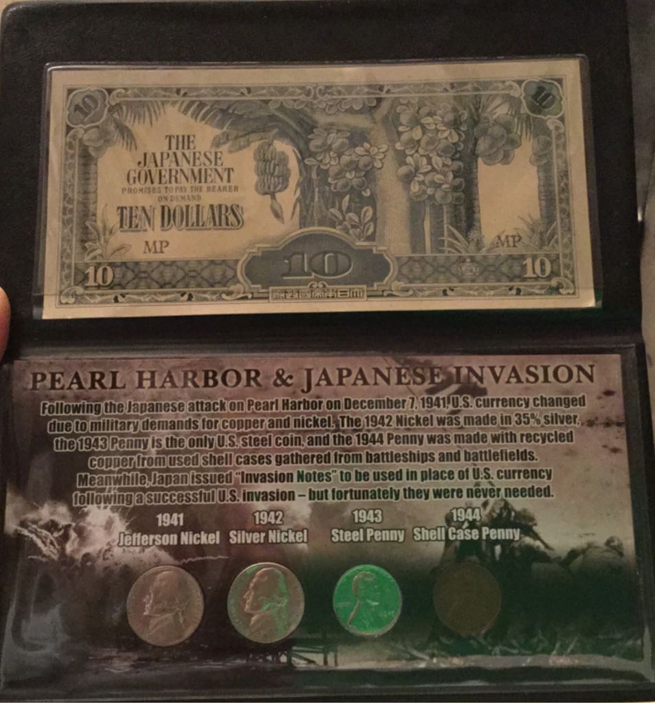 Pearl Harbor Coin Collection and Japanese Invasion Note  coin collectible - Main Image 1