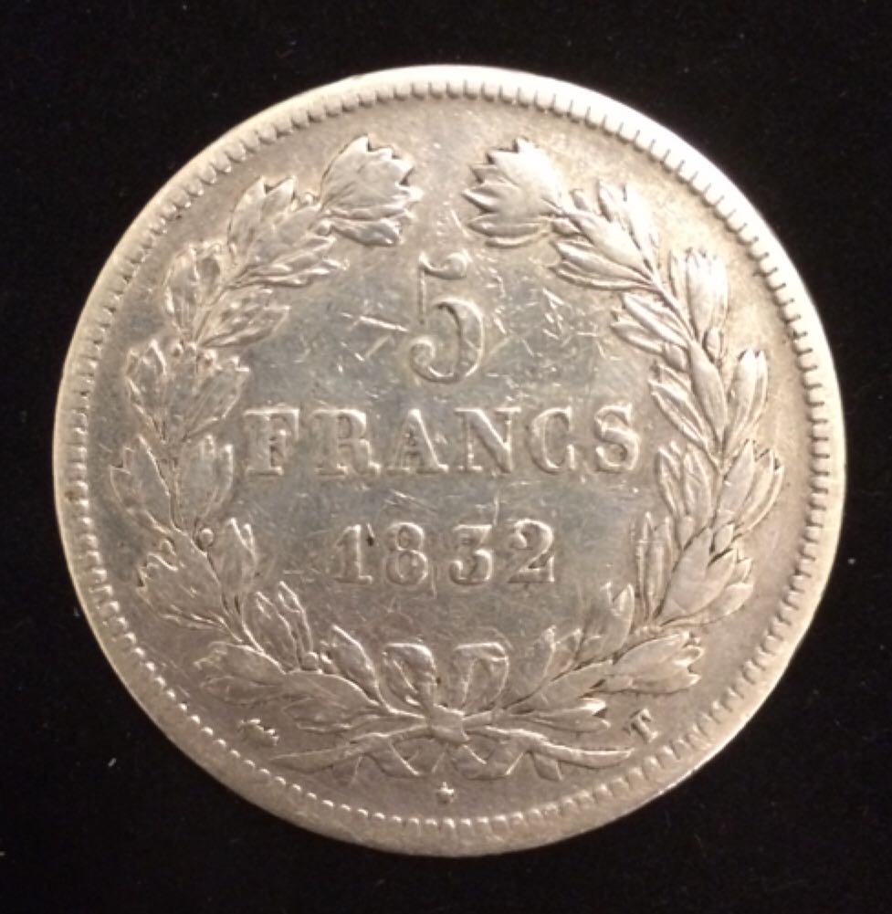 5 Francs LOUIS FILEPPE I 1832  coin collectible - Main Image 2