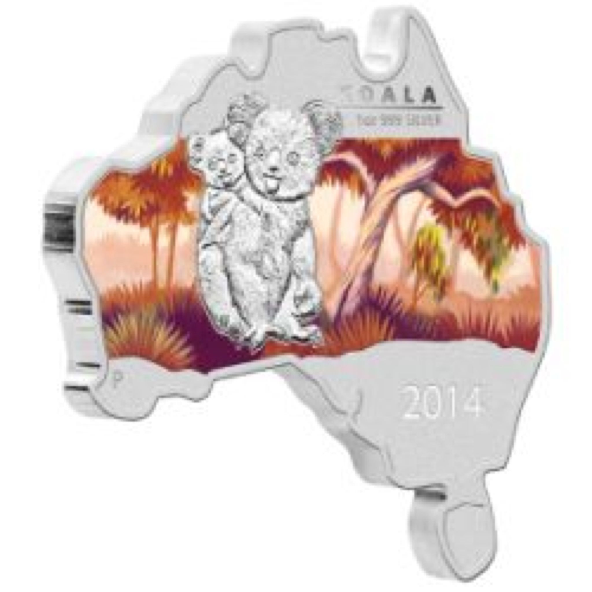 2014 Koala 1oz Map Shape  coin collectible [Barcode 9327025023700] - Main Image 1