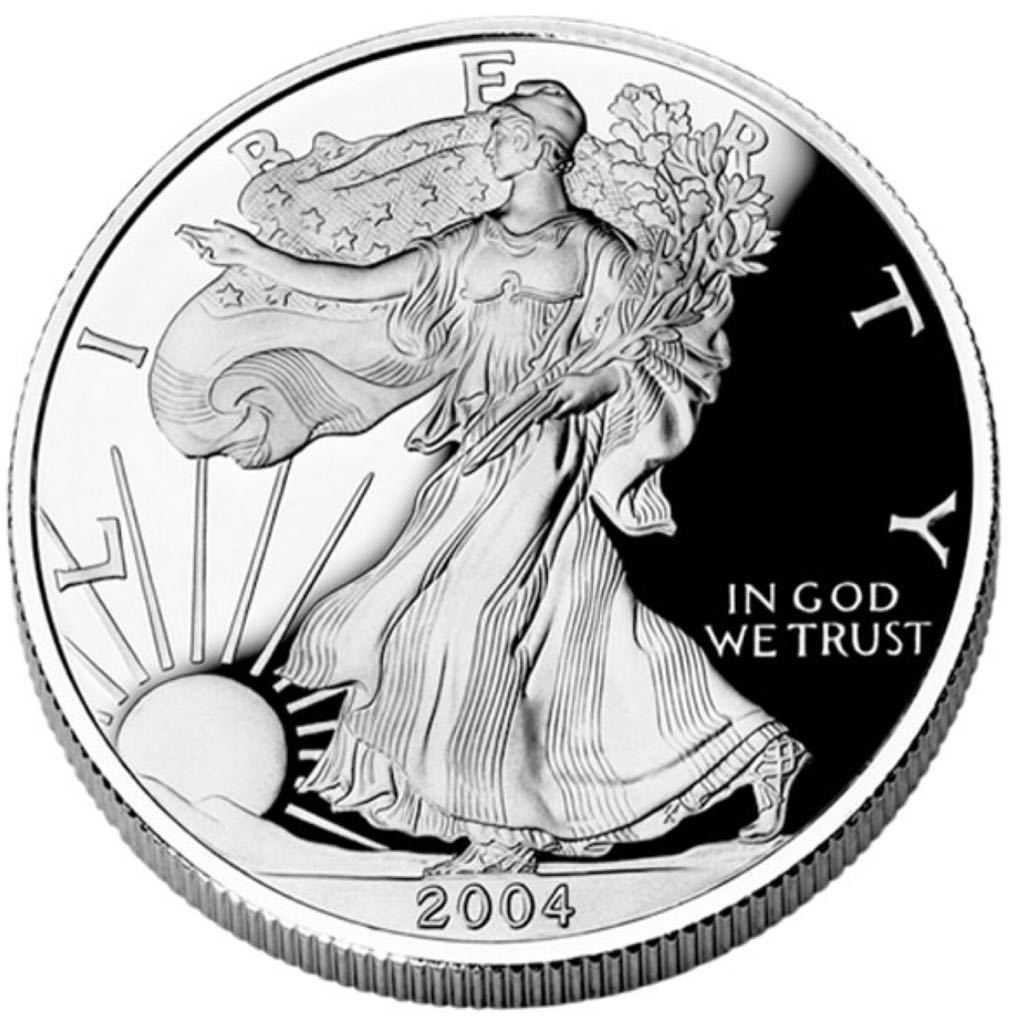 2004 US Mint Silver American Eagle Proof (W)  coin collectible - Main Image 2