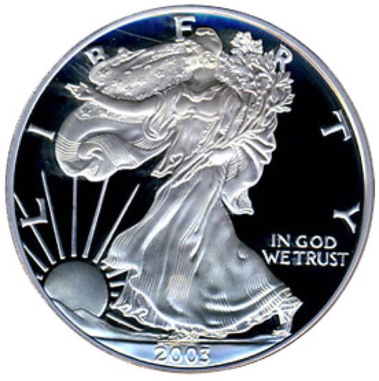 2003 US Mint Silver American Eagle Proof (W)  coin collectible - Main Image 2