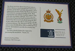 Battle Of Britain 50th Anniversary Commemorative Medallion  coin collectible - Main Image 2