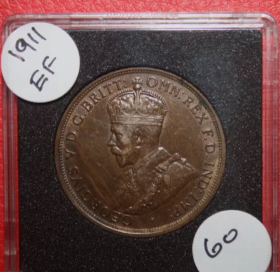 1911 Australian One Penny  coin collectible - Main Image 2