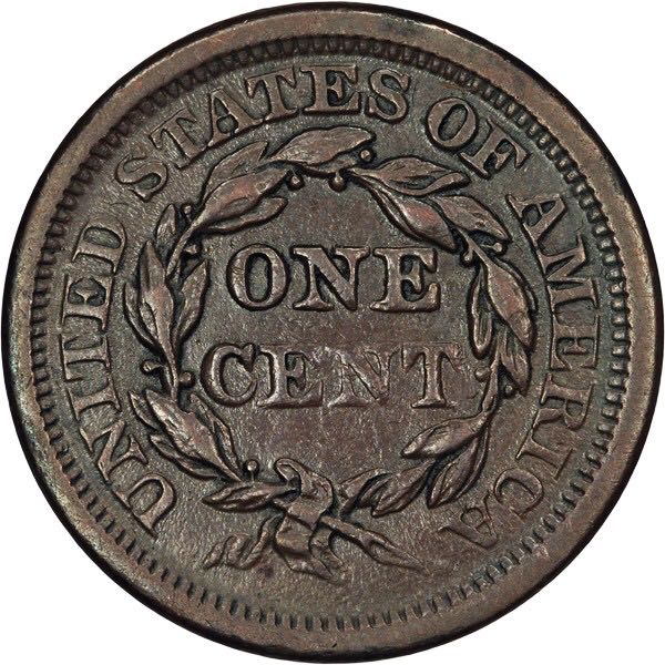1854 Braided Hair Large Cent  coin collectible - Main Image 2