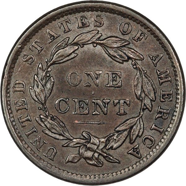 1838 Coronet Head Large Cent coin collectible - Main Image 2