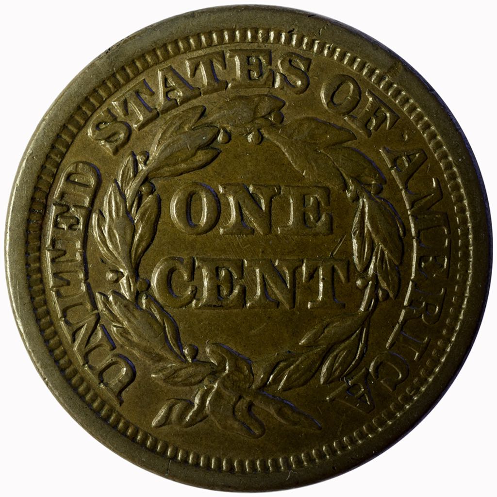 1848 Braided Hair Large Cent  coin collectible - Main Image 2