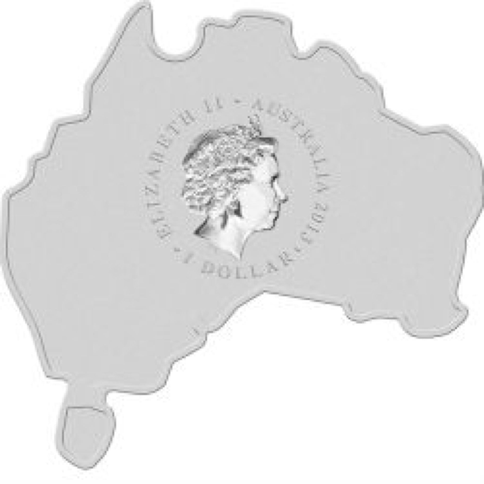 2013 Kangaroo 1oz Map Shape  coin collectible [Barcode 9327025024776] - Main Image 2