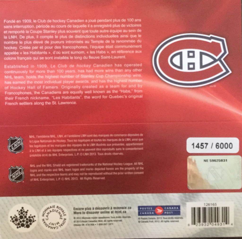 Ensemble Pièce Et Timbres Canadiens De Montréal 2014  coin collectible - Main Image 2