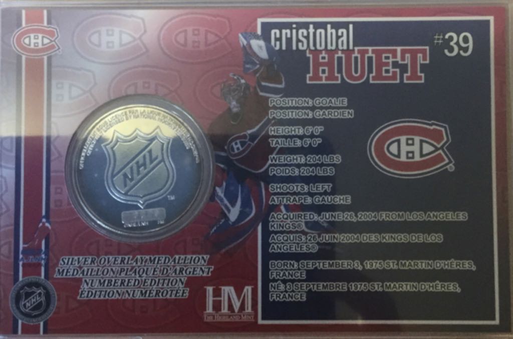 Cristobal Huet Canadiens De Montréal  coin collectible - Main Image 2