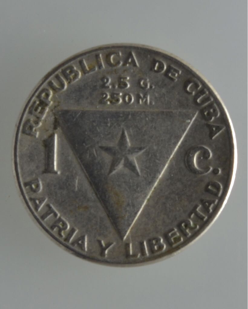 1958 BU Cuba Last Pre-Castro Centavo  coin collectible - Main Image 2