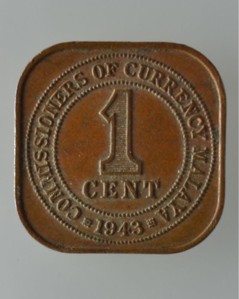 1943 Malaysia Malaya 1 Centavo  coin collectible - Main Image 2