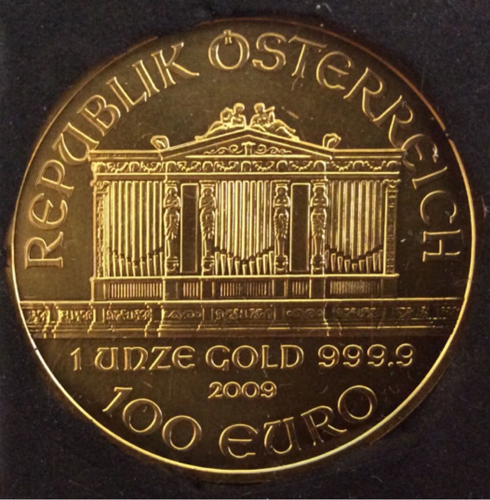 2009 $100 Euro Austrian Philharmonic  coin collectible - Main Image 2