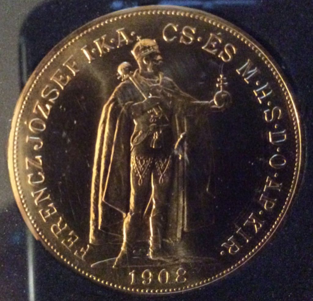 1908 Hungarian 100 Korona  coin collectible - Main Image 1