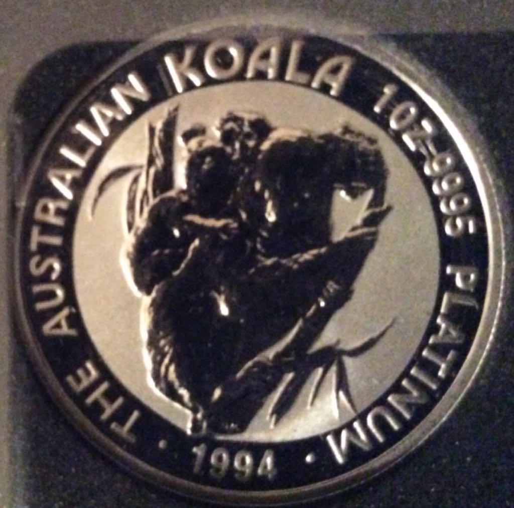 1994  $100 Platnium Austalia Koala  coin collectible - Main Image 2