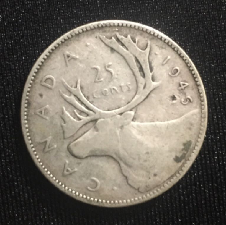1958 Canadian Silver Quarter Coin