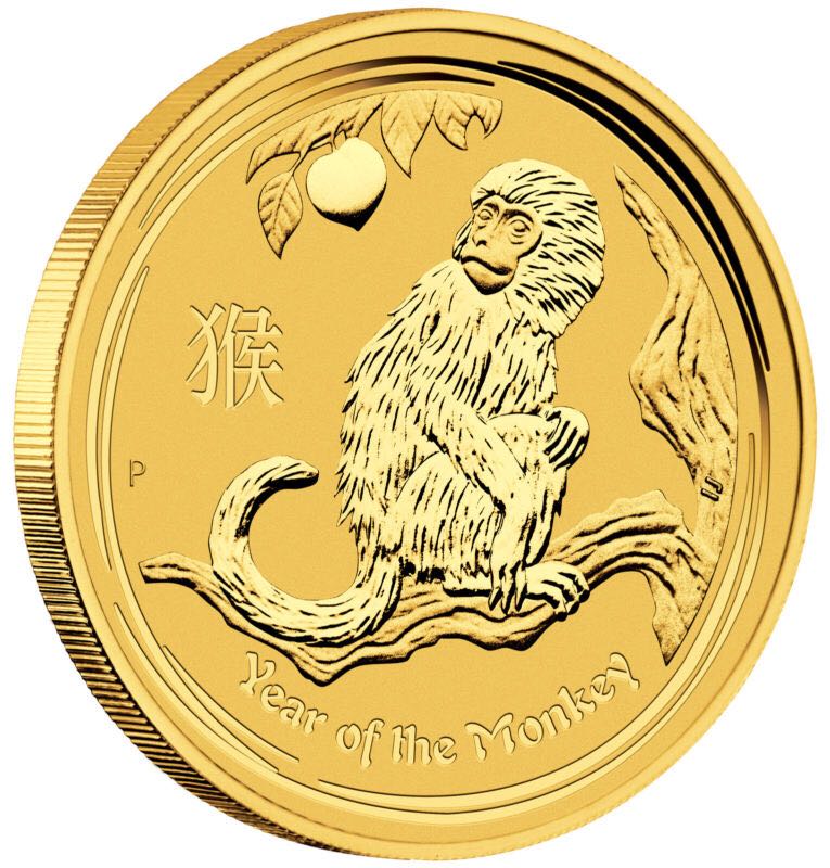 2016 Australian 1/10 oz Gold Year Of The Monkey  coin collectible - Main Image 2
