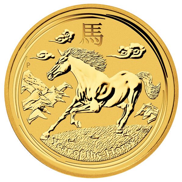 2014 1/10 oz Gold Lunar Year of the Horse   coin collectible - Main Image 2