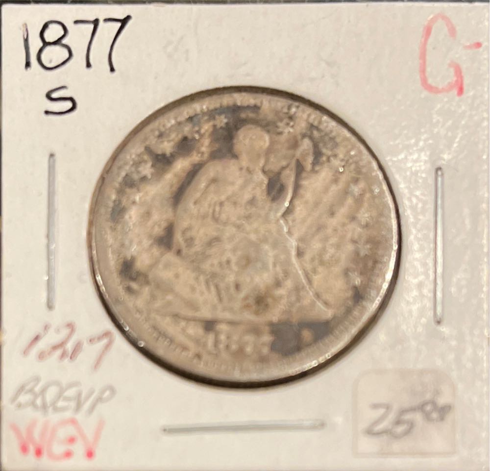1877 Seated Liberty Quarter  coin collectible - Main Image 2
