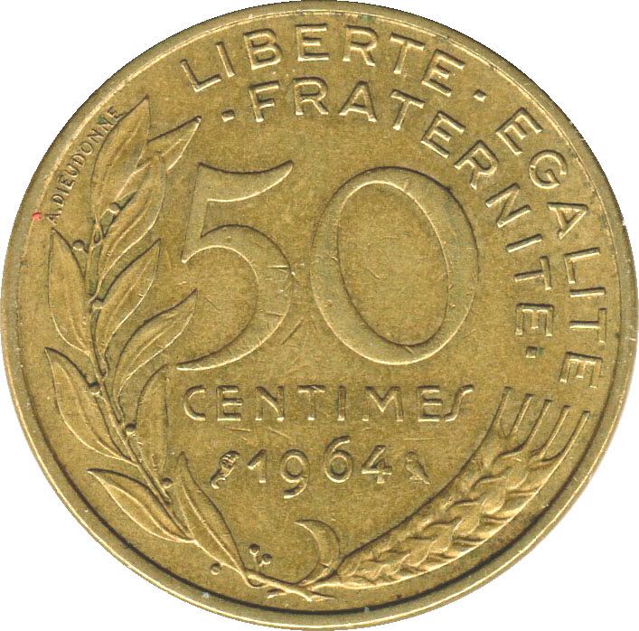 1962 French 50 Centimes  coin collectible - Main Image 2