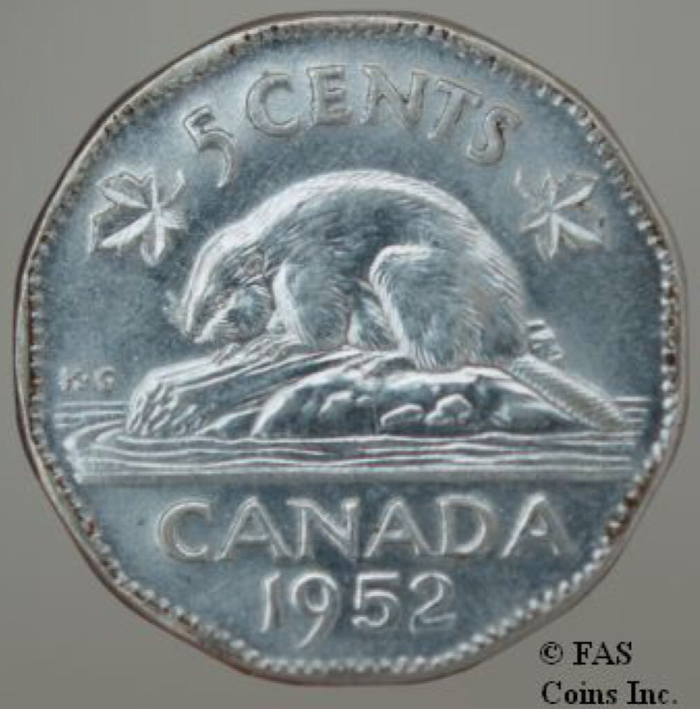 1952 Canada George VI 5 Cents  coin collectible - Main Image 2