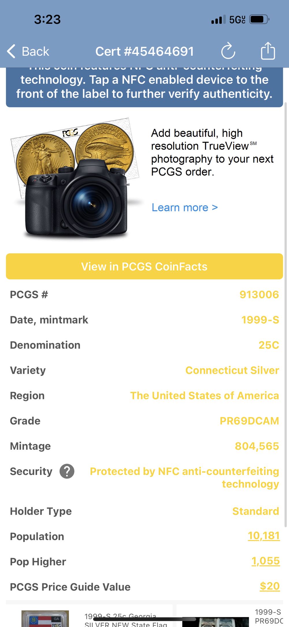 State Quarter Connecticut 1999-S (Silver)  coin collectible - Main Image 3