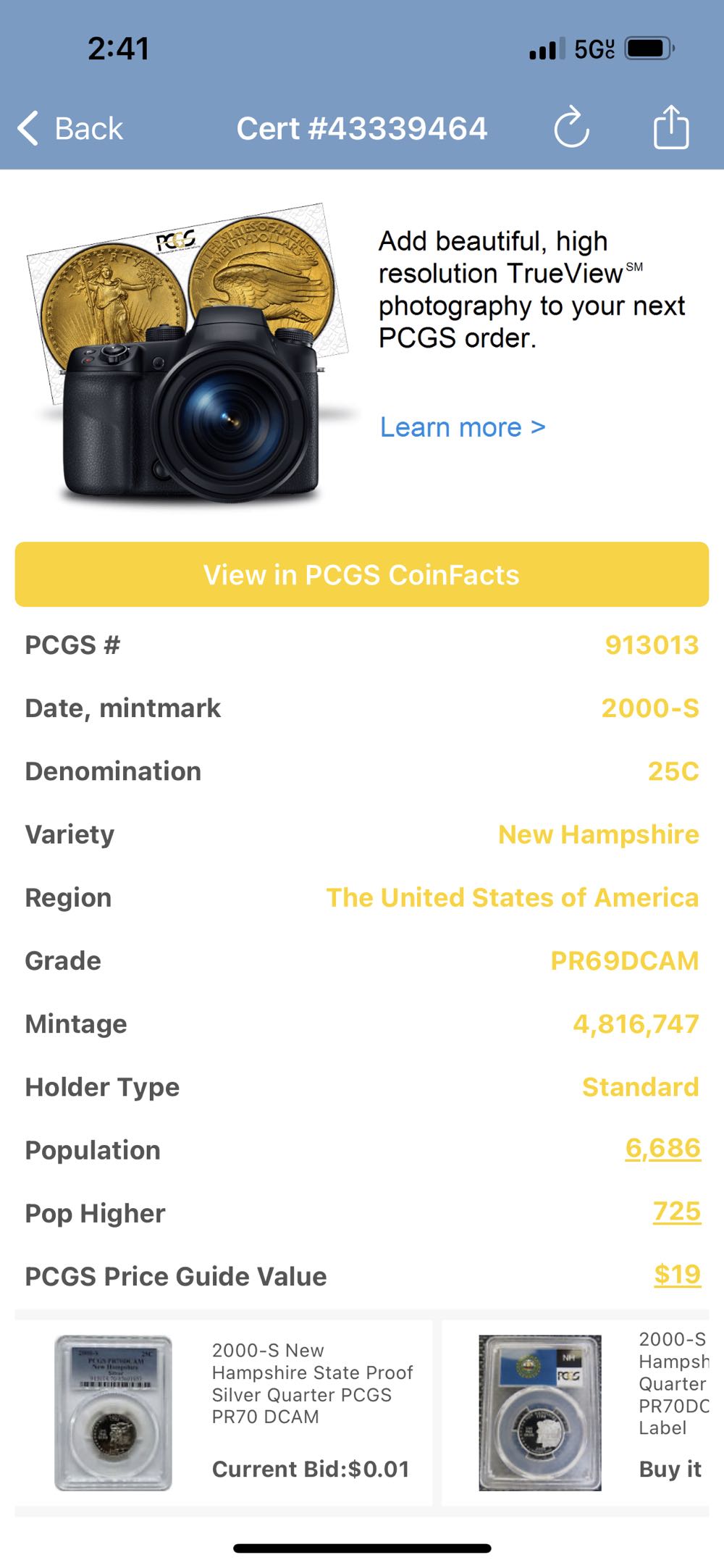 State Quarter New Hampshire 2000-S  coin collectible - Main Image 3