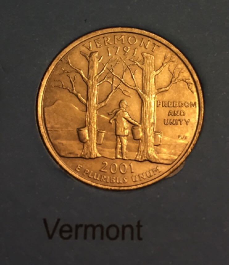 2001 S Vermont State Quarter  coin collectible - Main Image 2