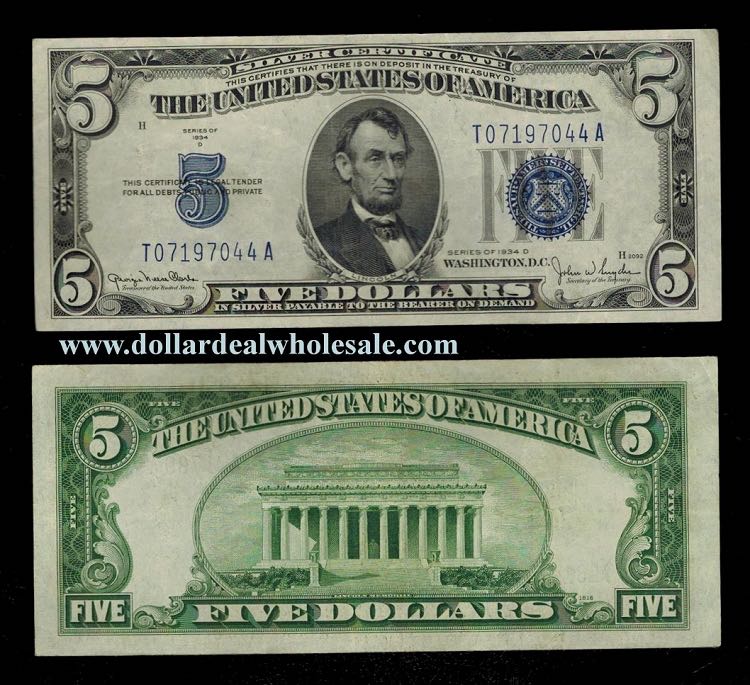 Five Dollar Blue Seal  Silver Certificate  coin collectible - Main Image 2