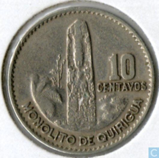 1970 Guatemala 10 Centavos  coin collectible - Main Image 2