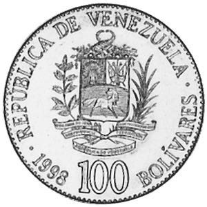 1998 Venezuela 100 Bolivares  coin collectible - Main Image 2