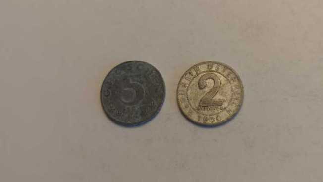 Austria 5 Groschen 1968; 2 Groschen 1950 #89  coin collectible - Main Image 2