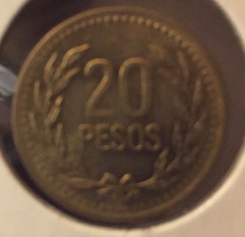 1994 Colombia 20 Pesos  coin collectible - Main Image 2