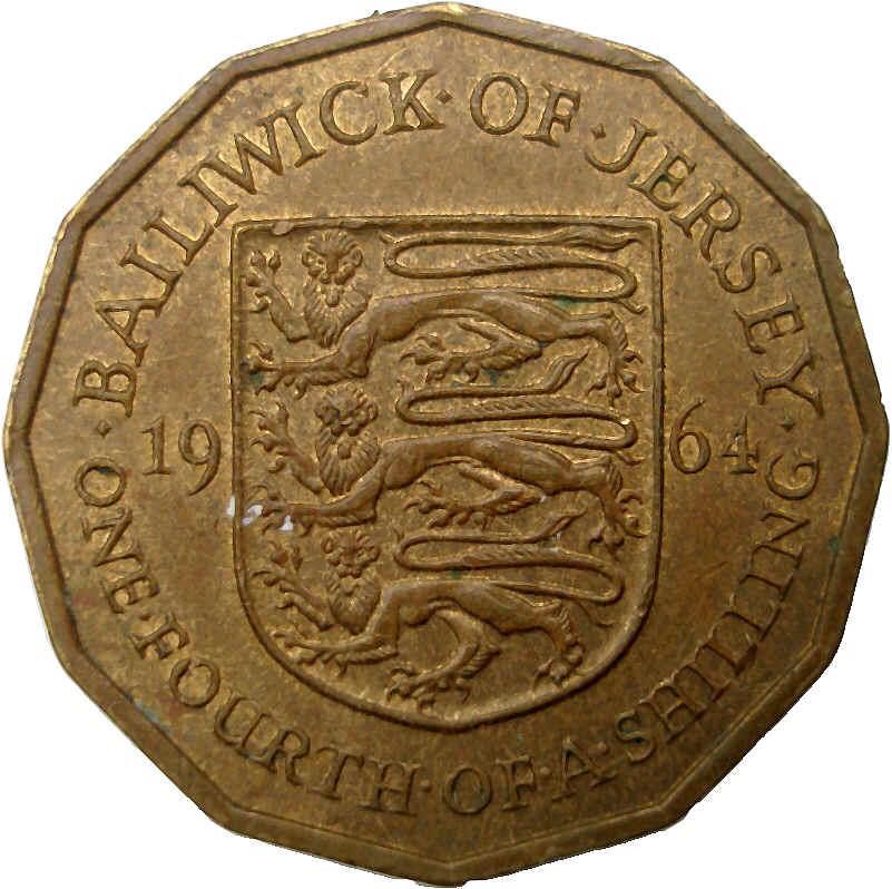 1964 Balliwick of Jersey 1/4 Schilling  coin collectible - Main Image 2