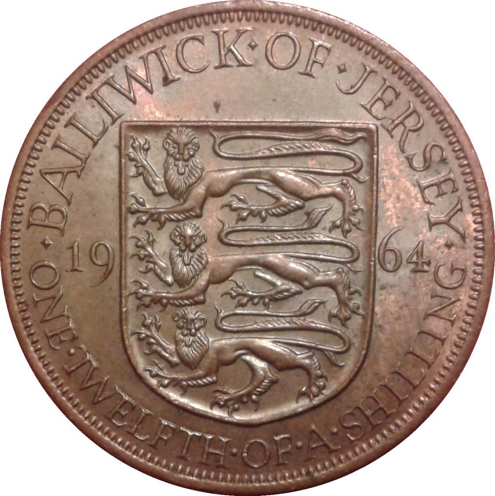 1964 Balliwick of Jersey 1/12 Schilling  coin collectible - Main Image 2