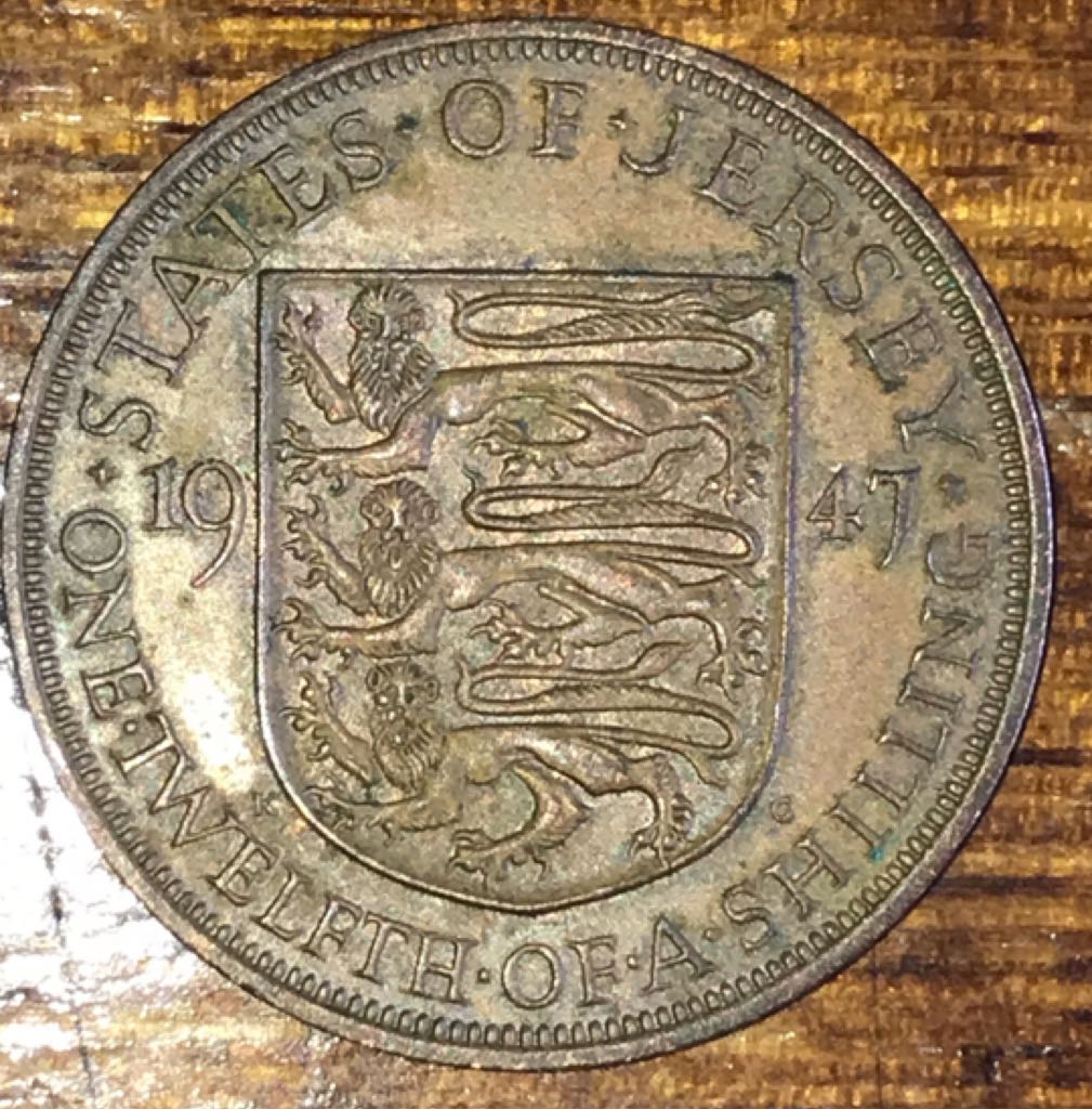 1947 States of Jersey 1/12 Schilling  coin collectible - Main Image 2