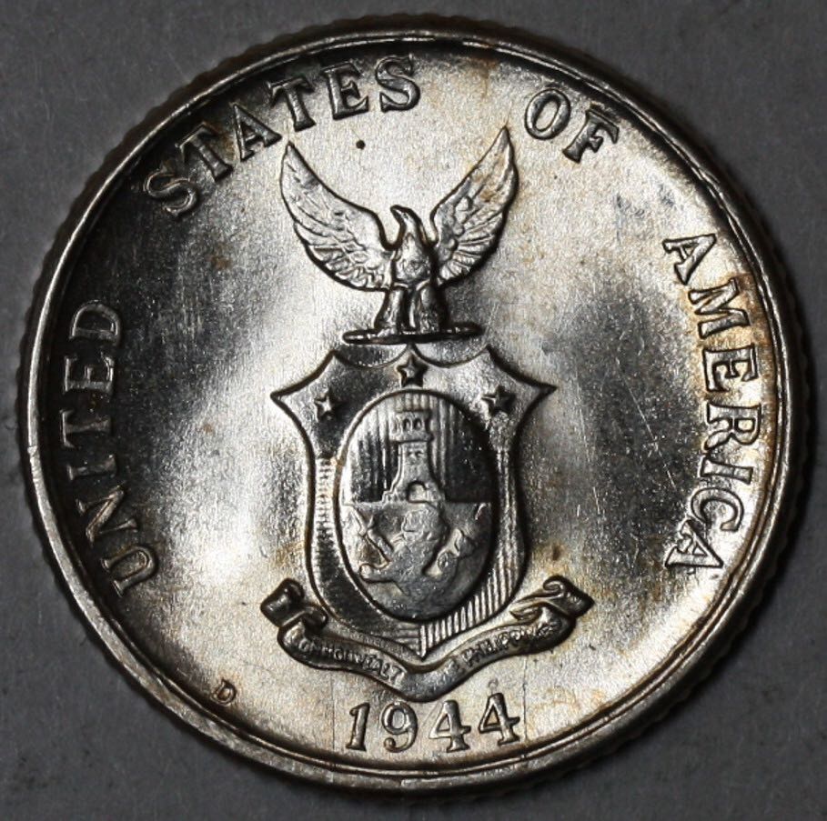 1944 Philippines 5 Centavos  coin collectible - Main Image 2