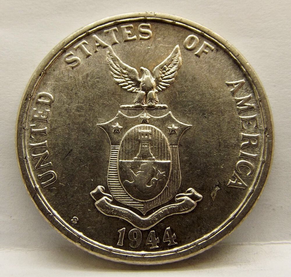 1944 S Philippines 50 Centavos  coin collectible - Main Image 2