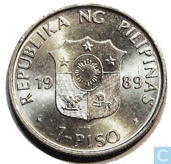 1989 Philippines 1 Piso  coin collectible - Main Image 2