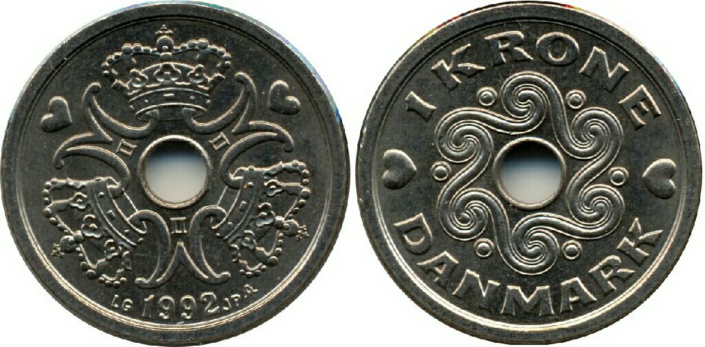 Danimarca 1 krone  coin collectible - Main Image 1